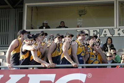 Mansfield players on Grandstand