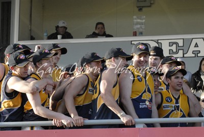 Mansfield players on Grandstand