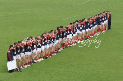 Anzac Day - Shepparton United players - Minutes Silence