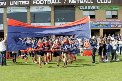 Shepp United players & Banner