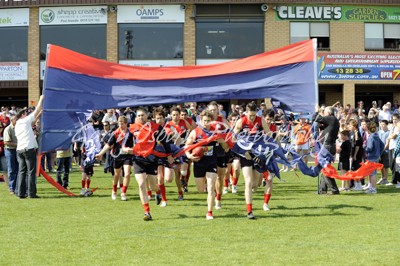 Shepp United players & Banner