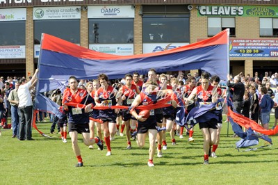 Shepp United players & Banner