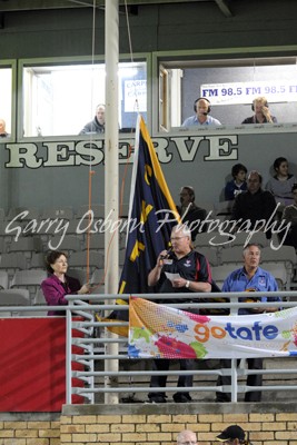 Flag unfurled - MP. Jeanette Powell & Ray Dobson