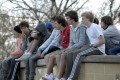 Supporters at the Footy